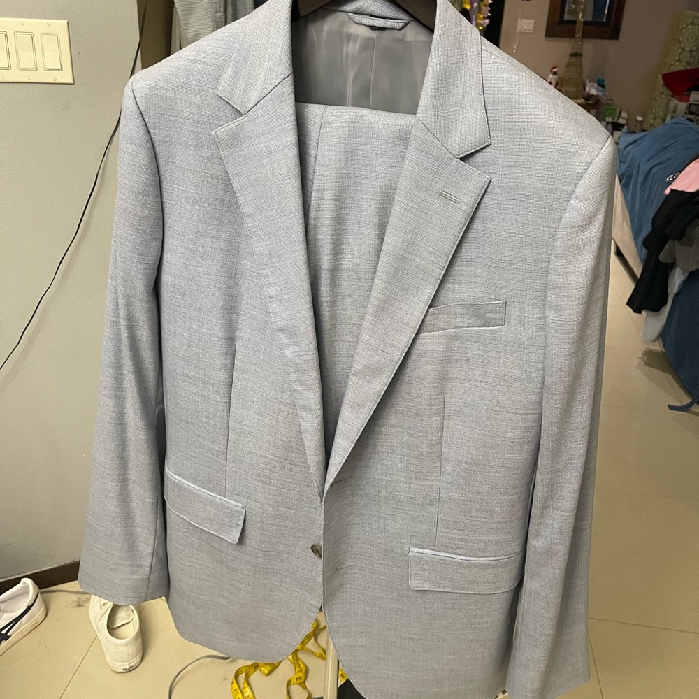 Bonobos Jetsetter Stretch Wool Light blue micro Suit 42r (34w)